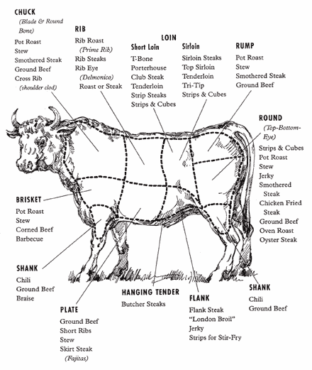 butcher cow diagram